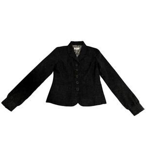 Isaac Mizrahi Blazer Womens Size 4 Tailored Dark Grey Business Sport Coat